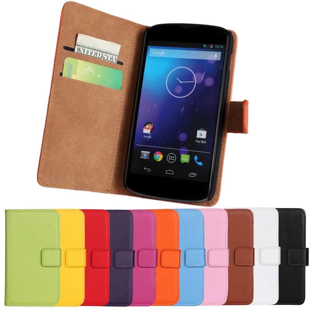 

Coque For LG Nexus 4 E960 Flip Leather Case Cover Fundas Capa For LG Nexus4 Cell Phone Cases Etui Genuine wallet Accessory Bags