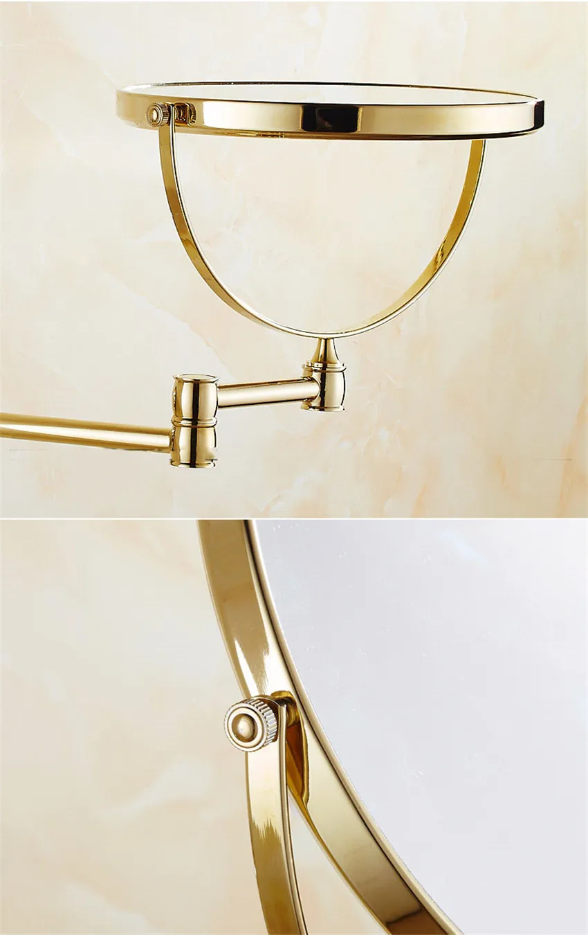 8 дюймов Настенное подвесное зеркало складное двухстороннее декоративное зеркало для ванной HD вращающееся круглое бритье макияж 3X увеличительное стекло