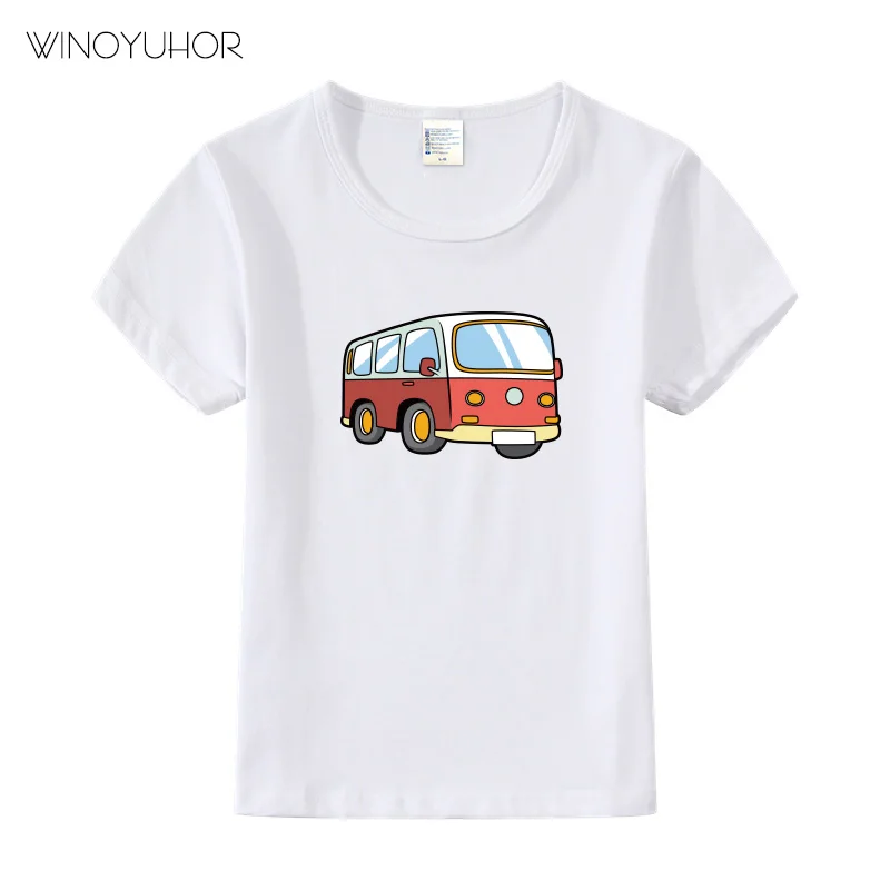 

New Summer Children Cotton T-Shirt Cartoon Bus Baby Kids Boys Girls Short Sleeve T Shirts Brand Clothing 2-9 Years