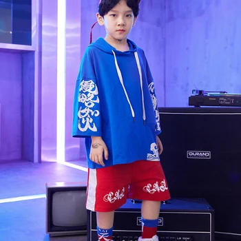 

Boys Hip Hop Costumes Kids Jazz Performance Dancing Suit Jazz Dance Costumes Stage Wear Children Outfits Streetwear DQS1233