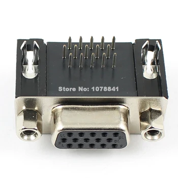 

100 Pcs Per Lot D-SUB VGA 15 Pin Female Right Angle PCB Connector 3 Rows Type 8.89