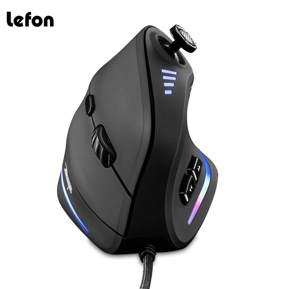 

Lefon Vertical Gaming Mouse Wired RGB Ergonomic USB Joystick Programmable Laser Gaming Mice 10000 DPI 2019 Upgraded for Gamer