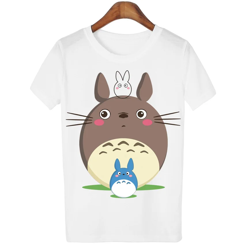 Повседневная футболка, женская футболка, Harajuku Totoro, с принтом, Camisetas Mujer, топы, с круглым вырезом, футболка, милые футболки, Femme - Цвет: A11