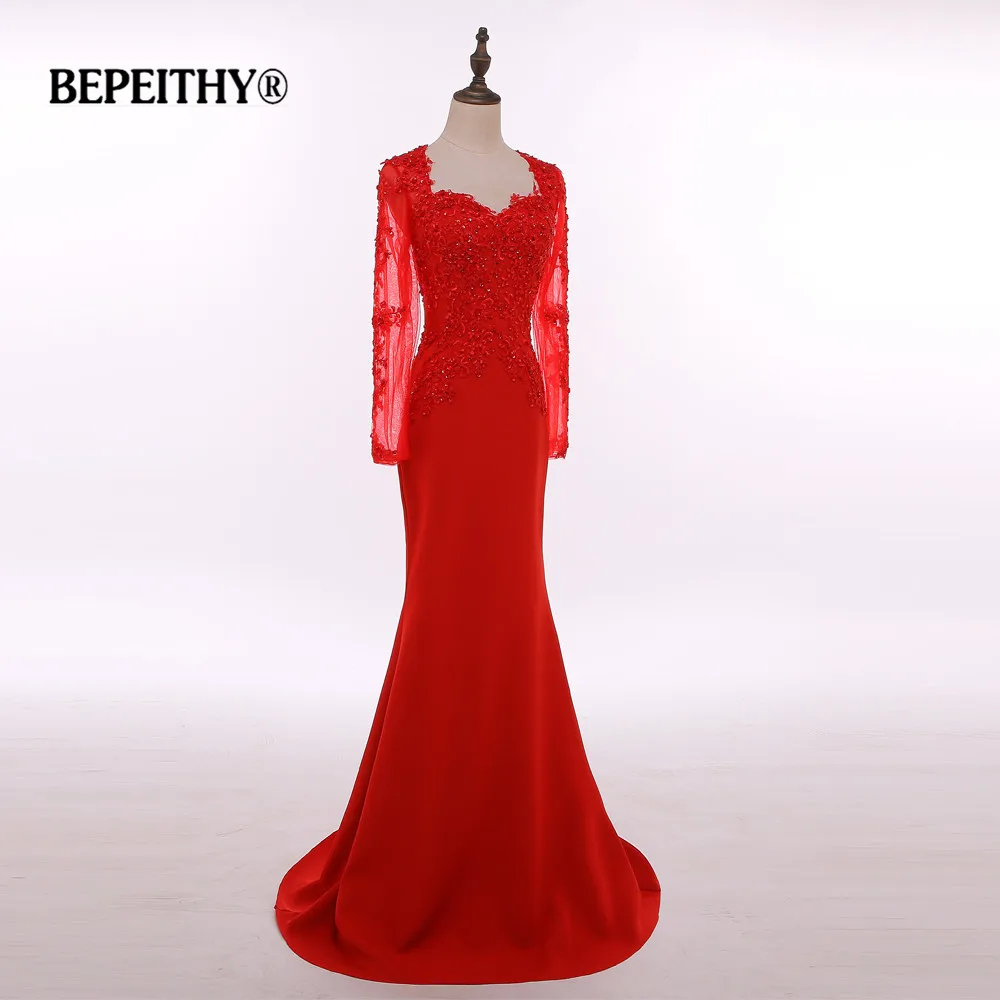 Настоящая фотография, Vestido Longo, длинное красное вечернее платье с длинным рукавом, элегантные вечерние платья, недорогие платья для матери невесты