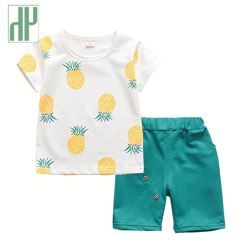 

Kids Boys Summer Clothes Fashion Cotton Set Printed Fruit Sports Suit T-shirt + Shorts Children's Clothing Baby Girl Outfits