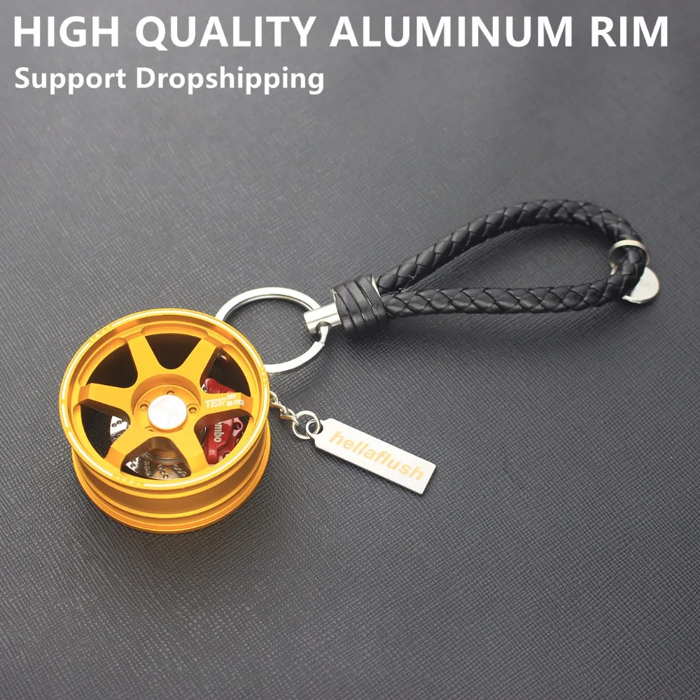 

Car-Styling Japan TE37 Rim Model Key Chain Leather Alloy Luxury Keyring For Key Ring Auto Accessories Trinket Keychains For Man