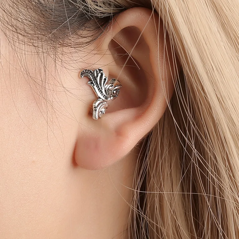 fish tail clip on earrings no pierced earcuff ear clips vintage jewelry