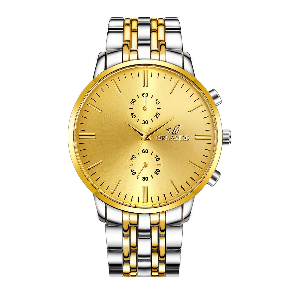 Топ Бренд роскошные часы для мужчин Нержавеющая сталь простой бизнес часы мужские часы Reloj Hombre - Цвет: gold gold