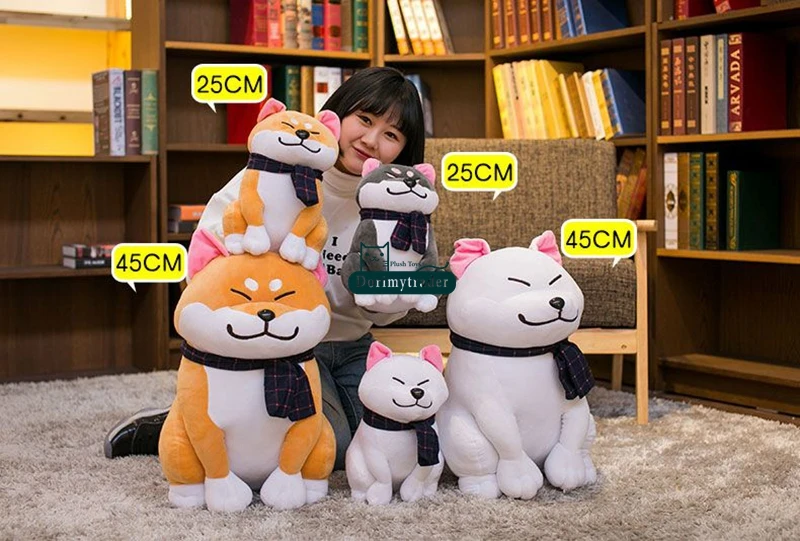 Dorimytrader 45cm Big Lovely Animal Shiba Inu Plush Toy Stuffed Soft Cartoon Cute Akita Dogs Doll Present for Kids DY61555 (10)