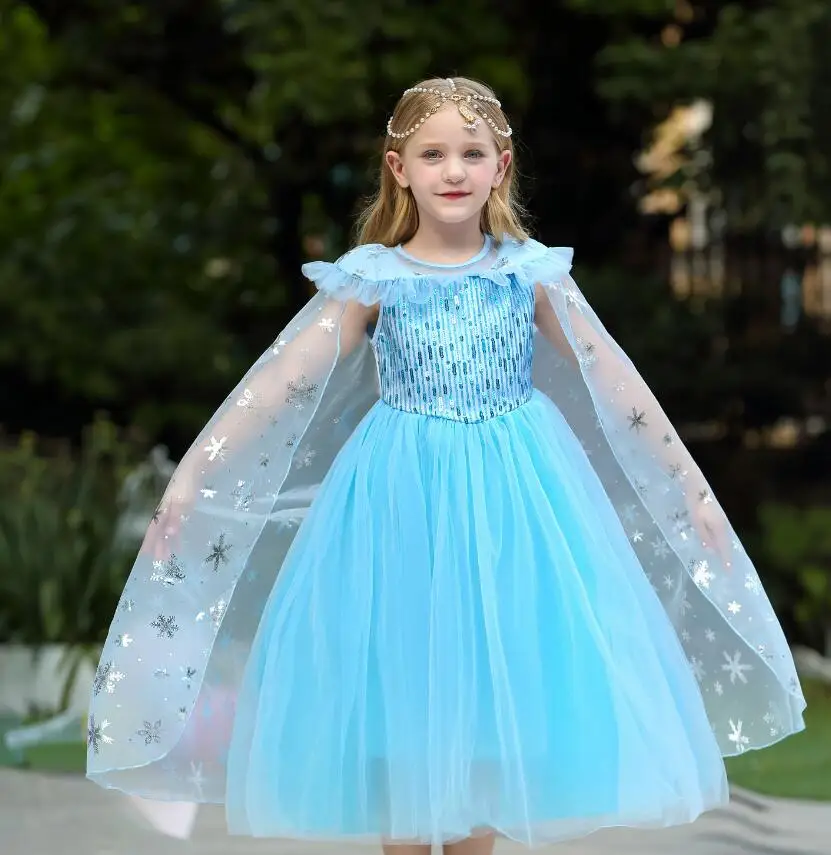 

Elsa Dress Princess Girl Dresses Costumes Cosplay Children Fancy Party Anna Dress Role-play Carnival Girls Clothing Halloween