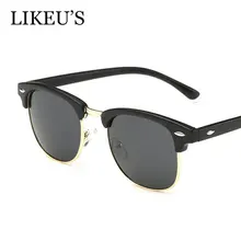 LIKEU’S Classic Polarized Sunglasses Men Women Vintage Brand Designer Fashion square Half Frame polarized Sun Glasses UV400