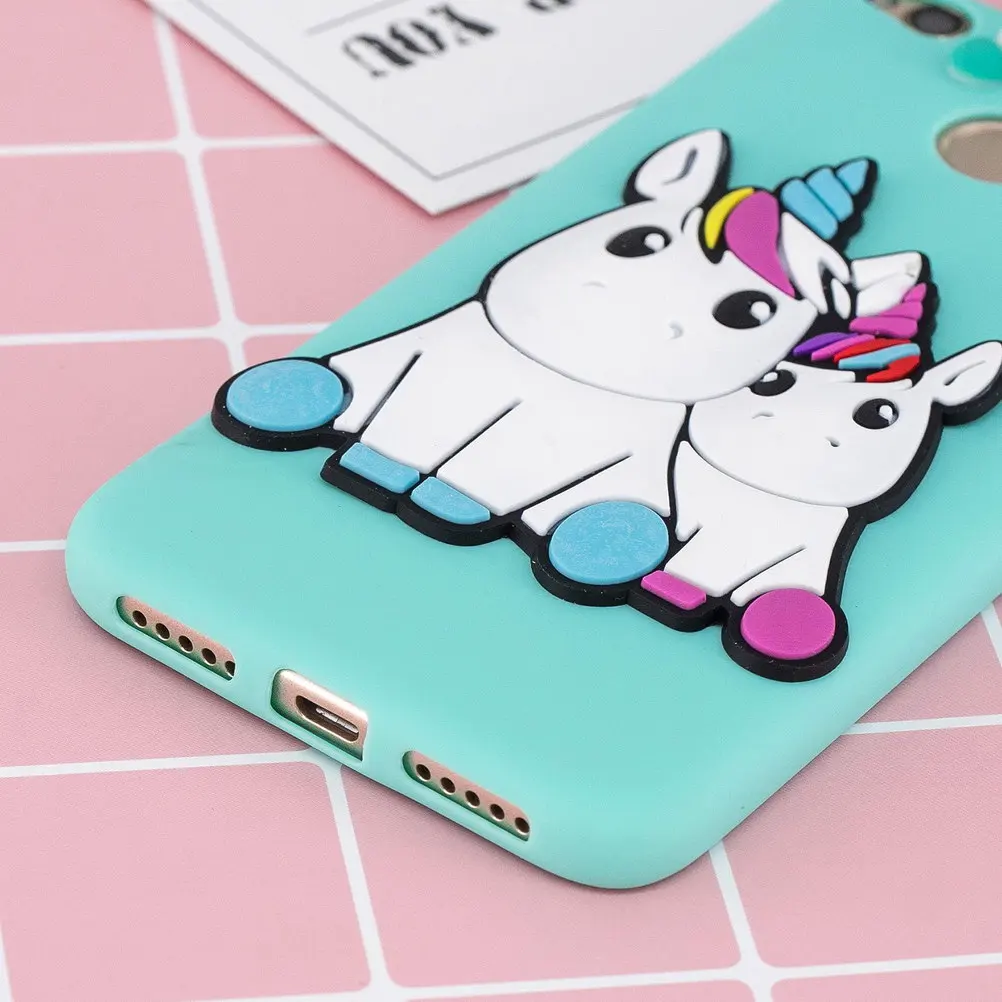 Силиконовый 3D чехол для Xiaomi Redmi 4X милый мягкий из ТПУ с изображением единорога