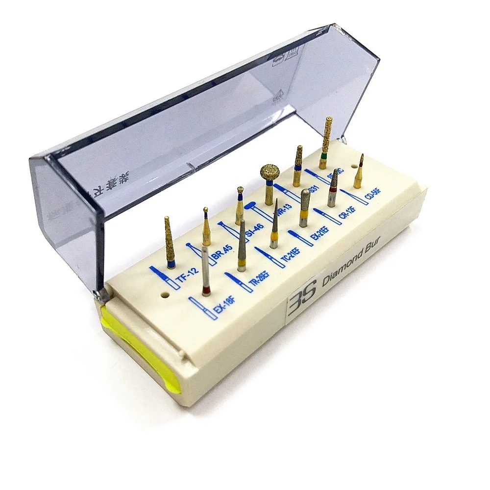 Buy 1 Set/ 12PCS Dental Diamond Burs Different Sizes