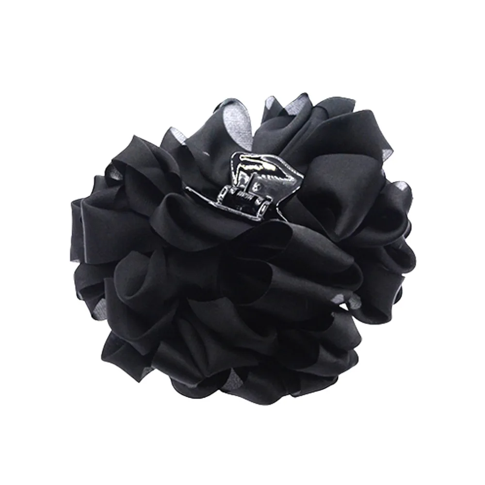 long hair clips New Large Silk Flower Bow Hair Claw Jaw Clips For Women Hair clamps Girls' Wedding Barrettes Hair Accessories PC081 ladies headbands for short hair