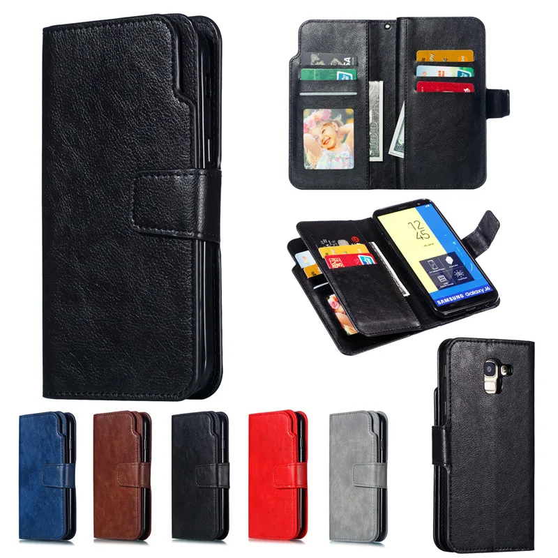 Samsung Galaxy J8 J6 J4 J3 J2 Pro 2018 Case Cover Luxury Leather Nine cards Wallet Flip Case Samsung Galaxy J3 J5 J7 2016 J3 J5 J7 2017 EU J330 J530 J730 Case Cover10