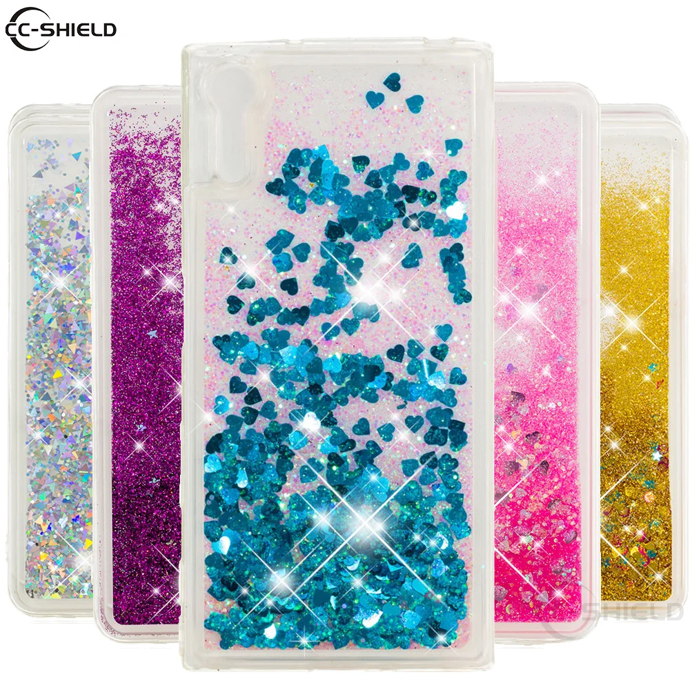 

Quicksand Phone Case for Sony Xperia XZ F8332 F8331 Dynamic Liquid Love Heart Soft TPU Back Cover for Sony Kagura SO-01J Case