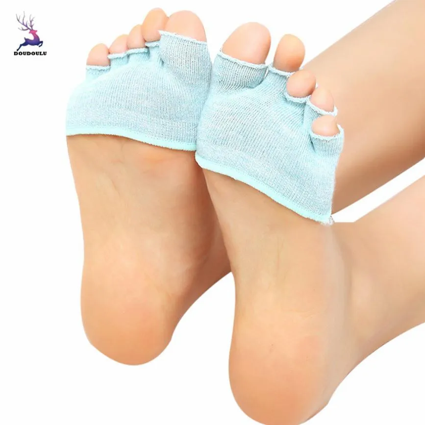 

DOUDOULU Women Invisible comfortable Sock Non Slip Toe Socks Half Grip Heel Five Finger Socks Drop shipping