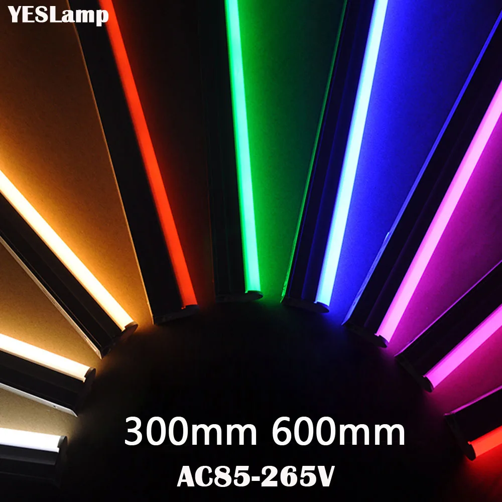 

LED Tube T5 Lamp 110V 220V 230V 240V With switch Tube 30cm 60cm 6W 10W LED Wall Lamp Warm Cold White Red blue pink green