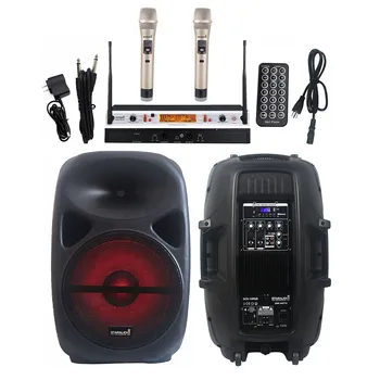 

STARAUDIO 15 Inch PA 2500W Active DJ Audio Powered Bluetooth Speake System 2CH UHF Handheld Wireless Microphone System SCS-15RGB