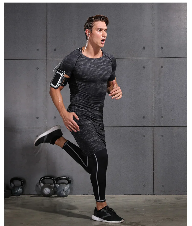 Спортивные колготки спортивные костюмы для мужчин комплект для бега Баскетбол компрессионное белье тренировочный спортивный набор быстросохнущая Спортивная одежда для бега