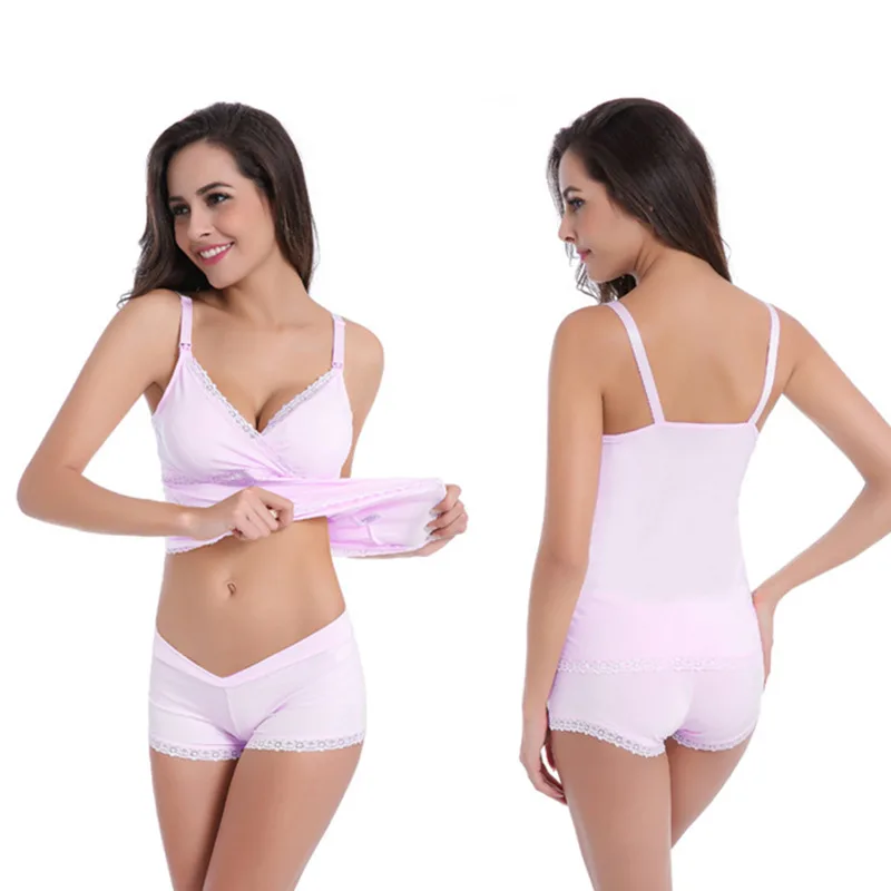 GRRCOSY Cotton Lace Nursing Bra Tank Caim Breastfeeding Pregnancy Base Set Clothes Pregnant Women Maternity Shirts Tees Pants GRRCOSY Cotton Lace Nursing Bra Tank Caim Breastfeeding Pregnancy Base Set Clothes Pregnant Women Maternity Shirts Tees Pants