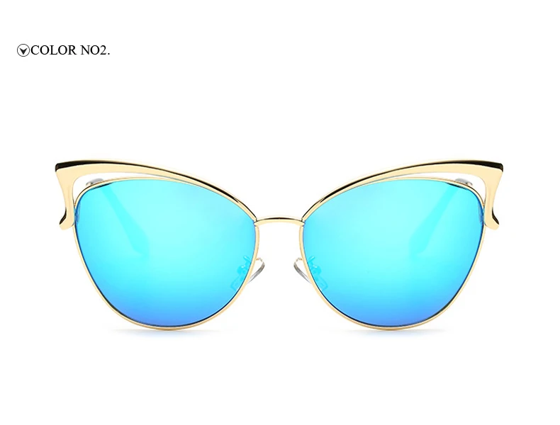 MADELINY, новинка, модные солнцезащитные очки "кошачий глаз" для женщин, фирменный дизайн, покрытие, сплав, оправа, солнцезащитные очки, Feminino MA363 - Цвет линз: NO2 Blue Mirror