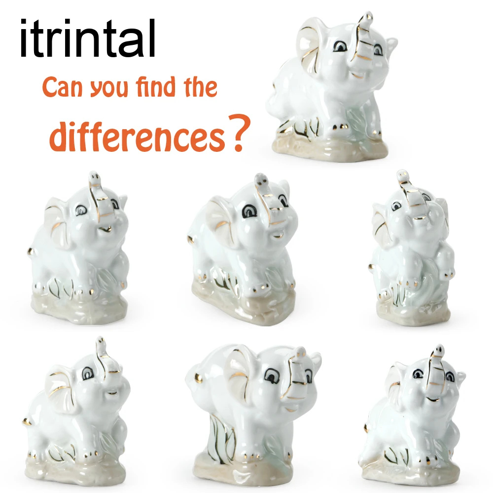 

Ceramic Elephants Small Gilt-edged Handicrafts Animal Status Lucky Elephant Figurines for Home Decor Ornaments Kids Friends Gift