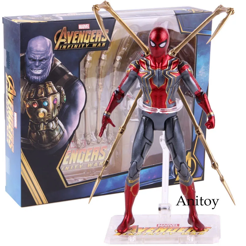 Goedkoop Hot Toys Marvel Avengers Infinity War Iron Spider Spiderman Action Figure PVC Spider Man Figuur Collectible Model Toy 17cm