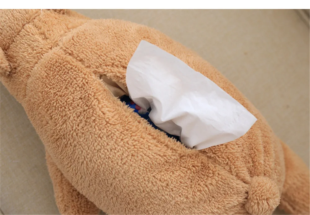 Милый белый медведь кукла плюшевая коробка для ткани съемный тканевый чехол для салфеток набор животных игрушки салфетки чехол для хранения Домашний Декор автомобиля