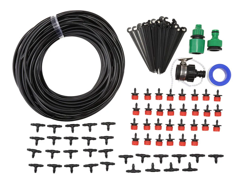 Popular 25M Micro Drip Irrigation System Plant Automatic Rubber Self Watering Controller Garden Hose Kits+30x Adjustable Dripper5