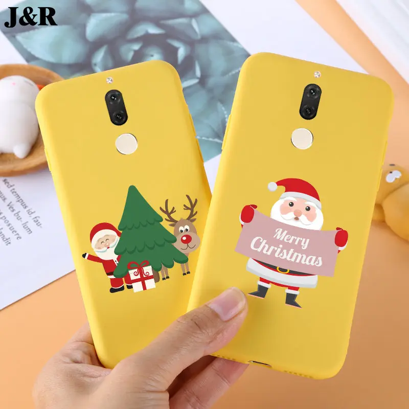 

For Huawei Mate 10 Lite Case Cover Soft TPU Silicon Coque for Huawei Nova 2i/Mate 10 Lite Phone Case Cartoon Christmas Yellow