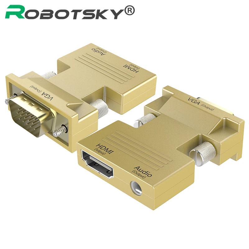 Hdmi إلى vga محول الإناث إلى الذكور مع انتقال الصوت HDMI-VGA إشارة الصوت محول محول 1080 وعاء ل hdtv العارض Hdmi إلى vga محول الإناث إلى الذكور مع انتقال الصوت HDMI-VGA إشارة الصوت محول محول 1080 وعاء ل hdtv العارض
