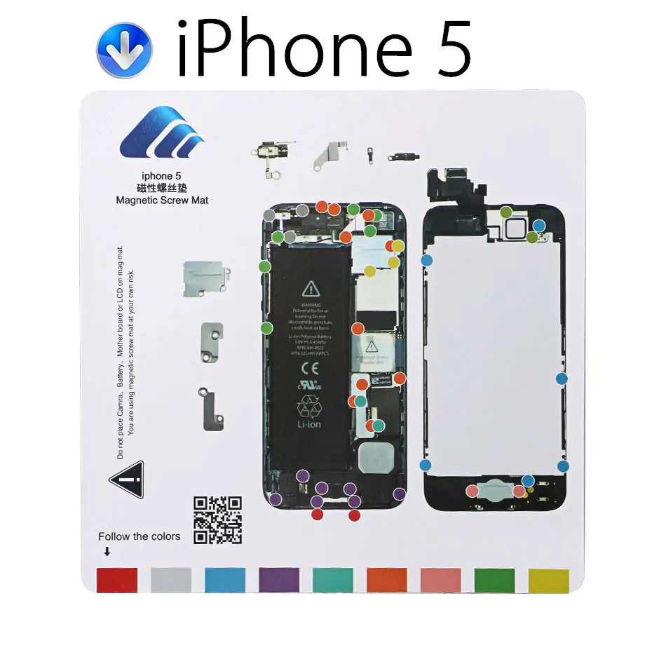 11 шт. Магнитный винт коврик для iPhone 4, 4S, 5, 5c, 5S, 6,6 Plus, 6s, 6s Plus, 7,7 Plus Профессиональный направляющий коврик Инструменты для ремонта мобильных телефонов