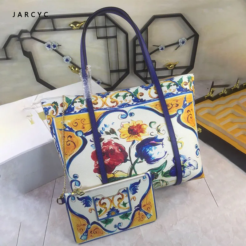 Роскошная итальянская брендовая сумка в этническом стиле кожаная женская сумка-шоппер известная дизайнерская набивная сумка на плечо из натуральной кожи большая сумочка