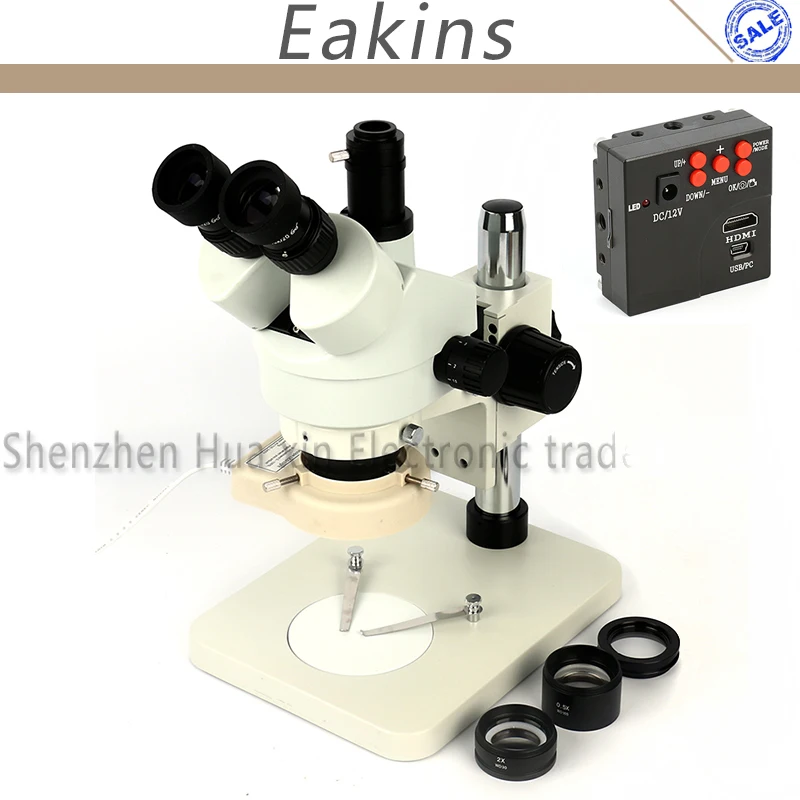 Simul focal Trinocular 7 45X Zoom Stereo Microscope Set+0