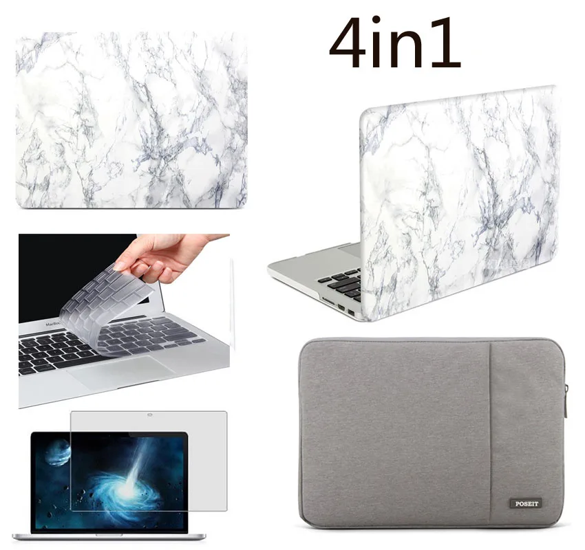 Rubberized Hard Case+Keyboard Cover+LCD Film For Apple Mac Book Air 11/"// 13/" Pro