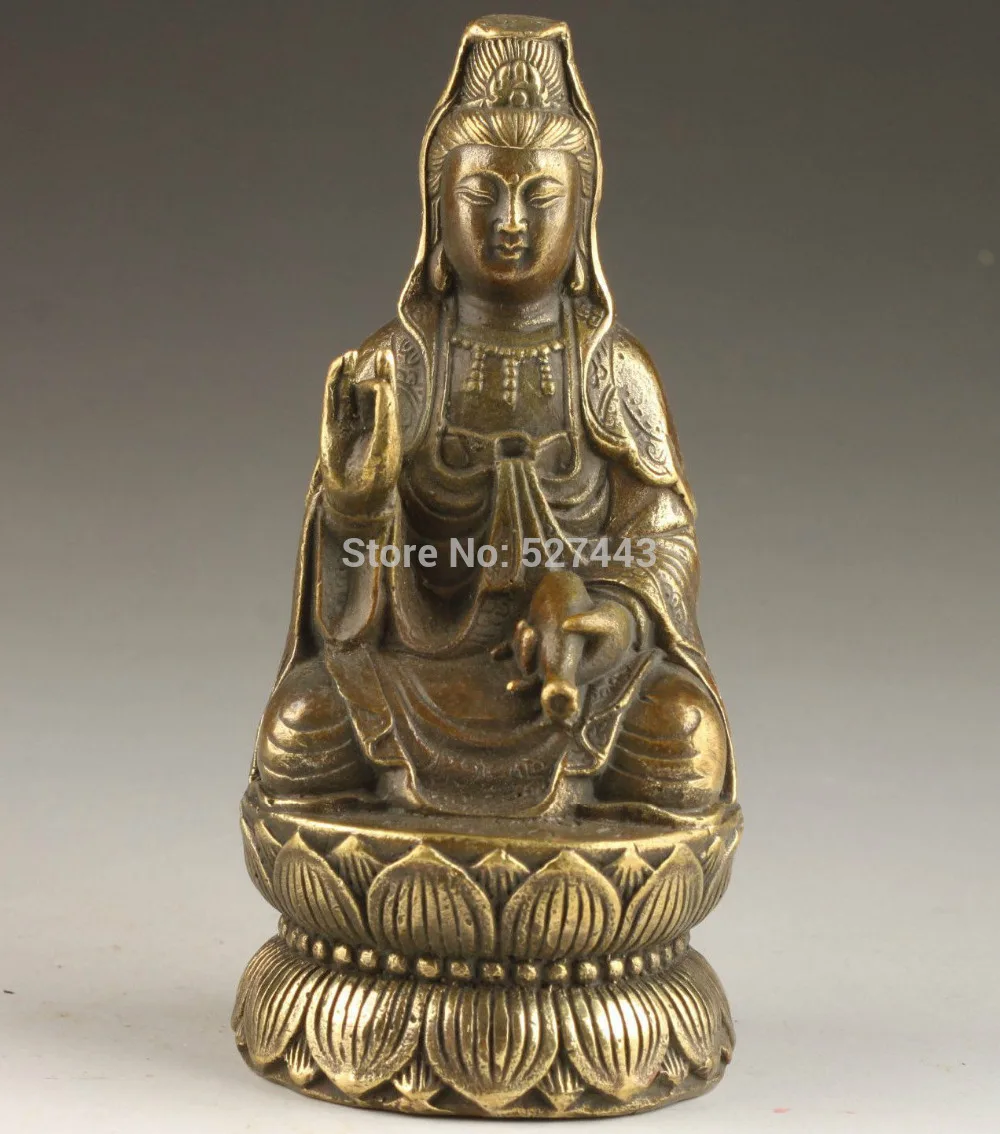

Wholesale SUPERB VINTAGE COLLECTABLE OLD DECORATION SPIRITUAL KWAN-YIN BRONZE STATUE