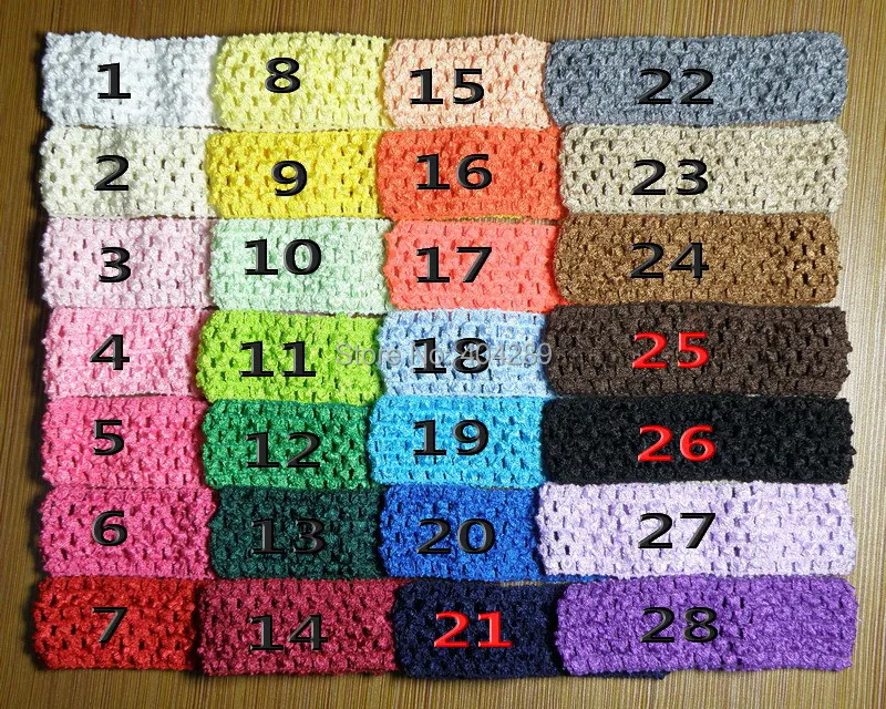 

10pcs/lot random color Baby Crochet Headbands Waffle String Elastic Headbands for baby kids hair accessories