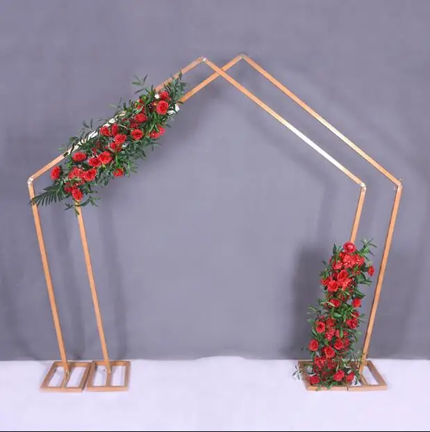 

Pentagonal Iron Art Arch Stage Decoration Special-shaped Frame Geometric Arch Forest Wedding Decoration Projects