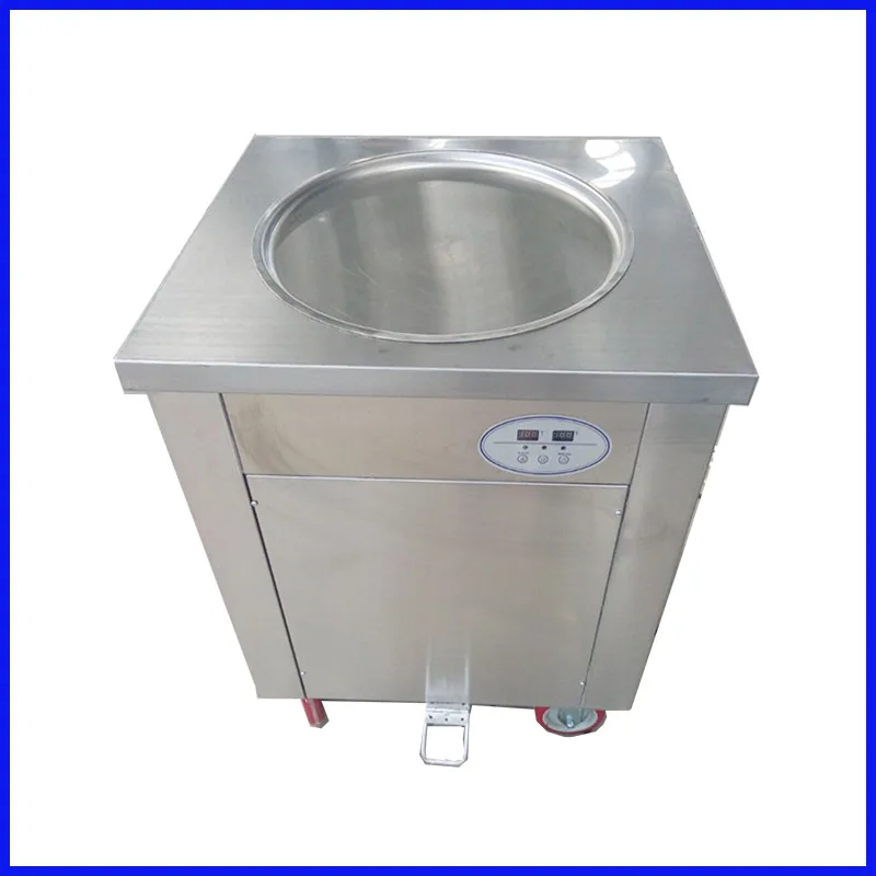 

Single round pan ice cream maker machine thailand style roll fry ice cream machine with flat table