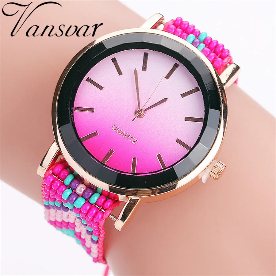 Hot Selling Vansvar Fashion Handmade Braided Watch Casual Women Wrist Watches Luxury Ladies Quartz Watches Relogio Feminino 2115