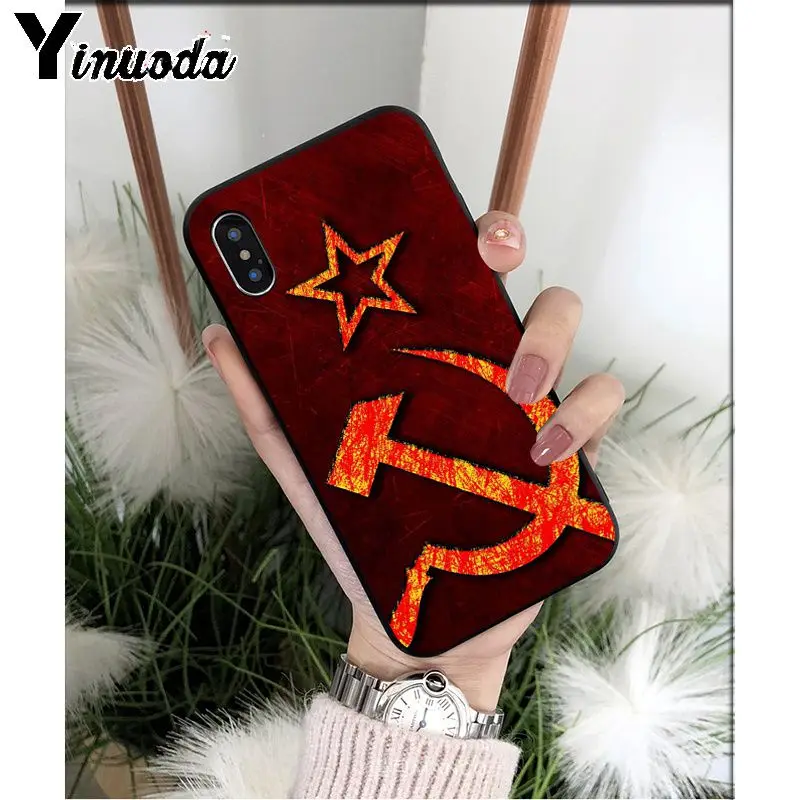 Yinuoda флаг СССР, силиконовый мягкий чехол для телефона из ТПУ для Apple iPhone 8 7 6 6S Plus X XS MAX 5 5S SE XR