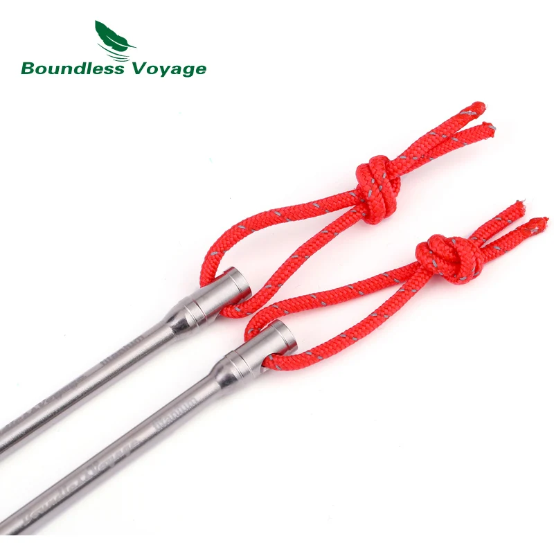 Boundless Voyage Titanium Alloy Tent Nails 20cm Long Outdoor Camping Tent Accessories Stakes Pegs