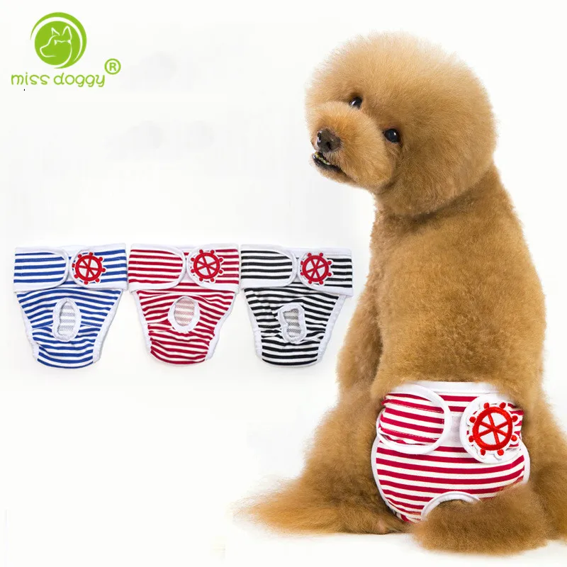 

Pet Dog Physiological Pants New Cute Striped Design Underwear for Small Dogs Soft Washable Female Menstruation Puppy Panties 20E