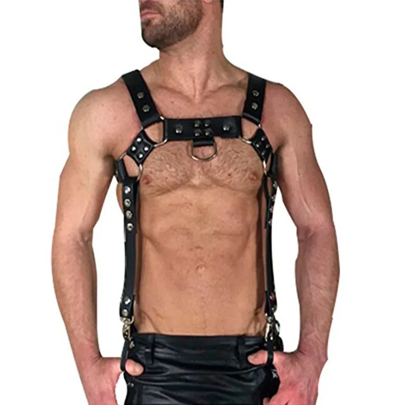Punk Mens PU Leather Body Chest Harness Belt Costume Cosplay Lingerie Strap CLUB