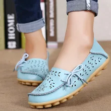 Woman Flats Moccasins women genuine leather shoes Loafers Woman Shoes Leisure Flats Casual Shoes