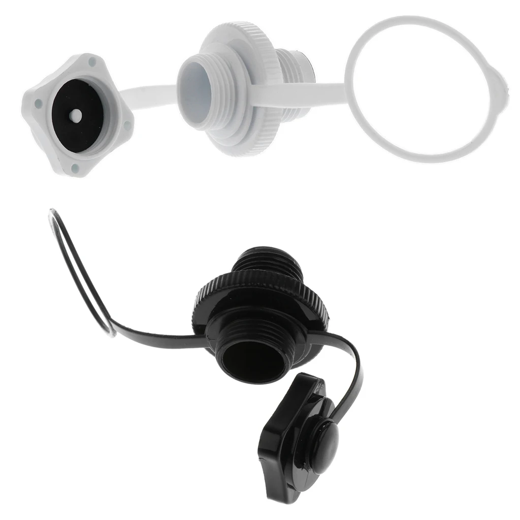 Screw One-way Inflation Valve Caps for Inflatable Boat Kayak Pool Raft Canoe Tender Rowing Boats Replacement Black/White