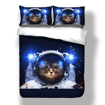 

hot sale 3D cat animal design twin king queen double bedclothes duvet cover set bedding set