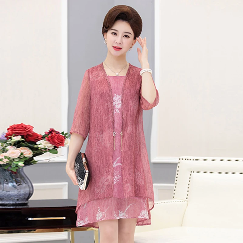 Aliexpress.com : Buy Middle aged women middle aged mother dress summer ...