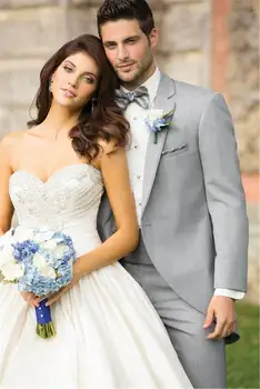 

Latest Coat Pant Designs Grey Tailcoat Formal Bridegroom Custom Suit Church Gentleman Notched Lapel 2 Pieces Tuxedo Masculino